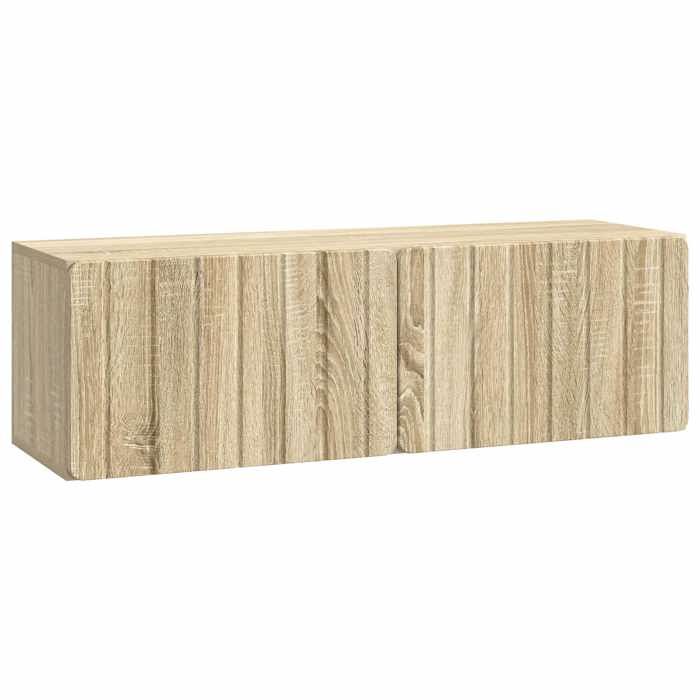 Meuble - Armoire TV - Marron - Meuble TV mural 98x31x30 cm Chêne Sonoma Bois dingénierie_4002
