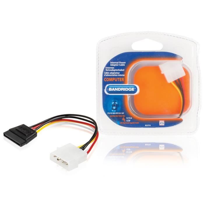Cable Adaptateur IDE MOLEX 4PINS vers SATA Pour Alimenter Disque Dur
