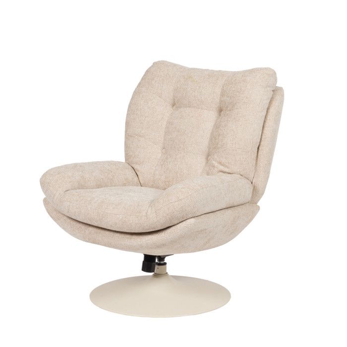 Fauteuil en tissu beige et blanc Magnum - Amadeus Fauteuil en tissu beige et blanc Magnum - Amadeus