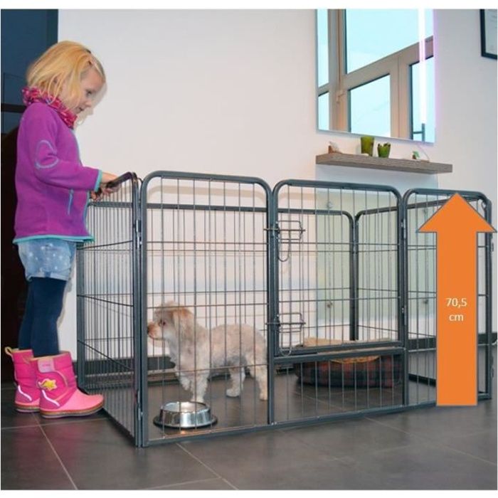 Parc enclos pour chiens grillage cage clôture intérieur et extérieur Hauteur 70,5cm modèle Dog run « M 483 »