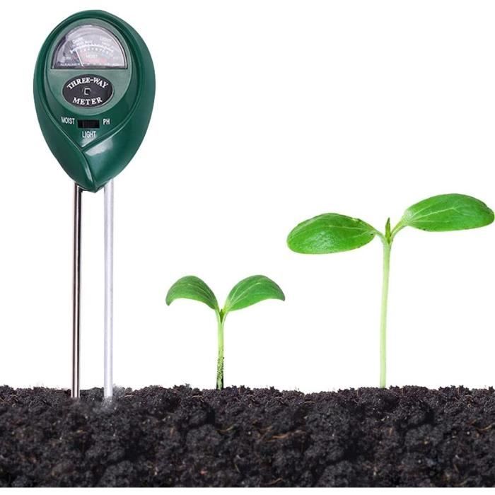 3 en 1 testeur de Sol Mètre dhumidité BYJIN Soil Tester Kit Lumière et Testeur de pH Acidité pour Fleurs/Herbe/Plante/Jardin/Ferme/pelouse Pas Besoin de Batterie 