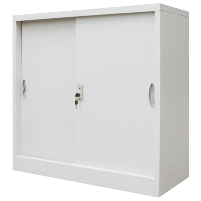 Yajiasheng Armoire De Bureau Avec Porte Coulissante Metal 90x40x90