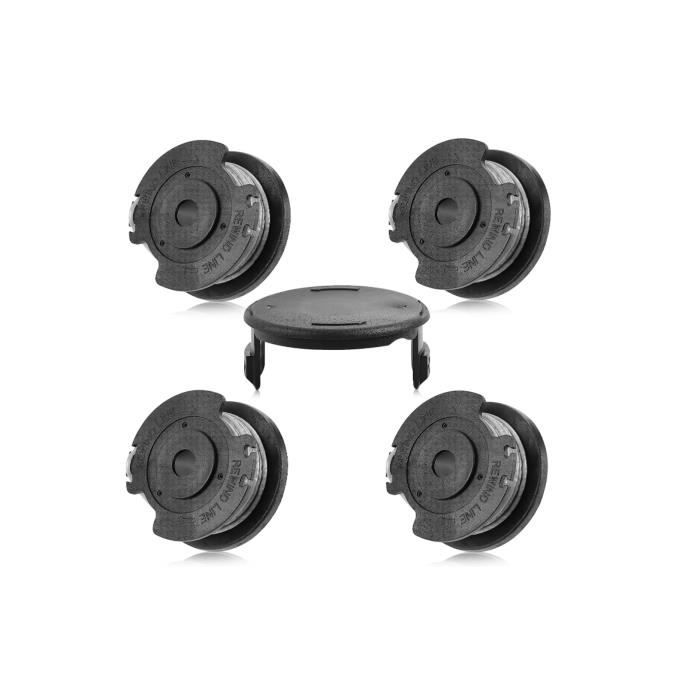 4 Bobines Rechange Pour Coupe-Bordures Bosch ART 23/26/2300 - Ligne Nylon 1,65mm 4,9m Avec Capot