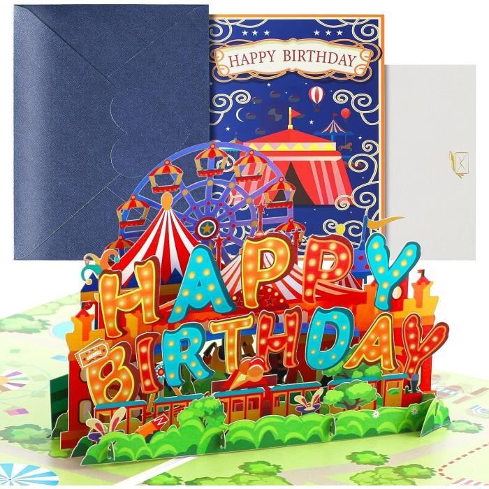 Carte Anniversaire,Carte Pop Up 3D Carte D'Anniversaire Joyeux