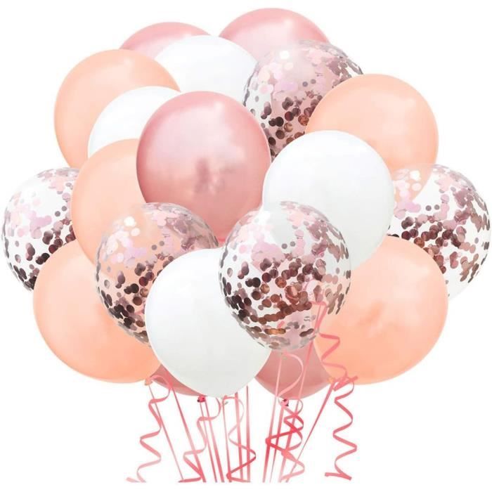 Ballons Confettis Rose Or Ballon De Fête En Latex Baudruche Ballon Paillette  60 Pcs (Rose)[a10633] - Cdiscount Maison