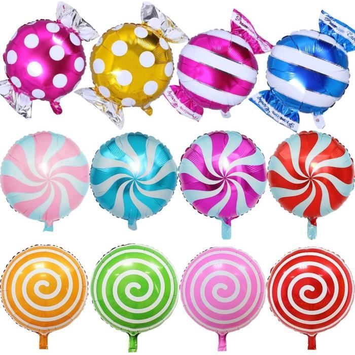Ballons De Bonbons, 12 Pièces Ballons En Aluminium Bonbons, Ballons  Lollipop, Candy Foil Balloons, Décorations De Fête De Suc[H3220] -  Cdiscount Maison