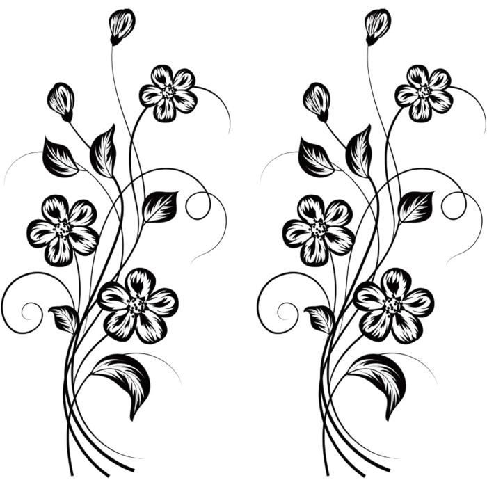 Stickers Muraux Fleurs De Cerisier Decalmile - Autocollant Décoratif Rose Avec Oiseaux - 30x90cm - Pour Chambre Et Salon