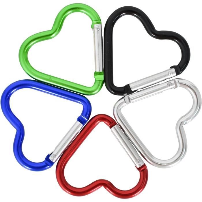 Lot 10 Mousquetons Simples Multifonctions - Porte Clés Léger Résistant Couleurs Variées Pour Sacs, Jouets, Escalade