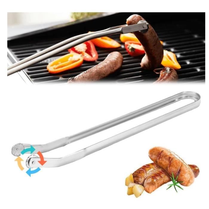 Pince Barbecue Roulette Pince a Retourner les Saucisses Pince Saucisse
