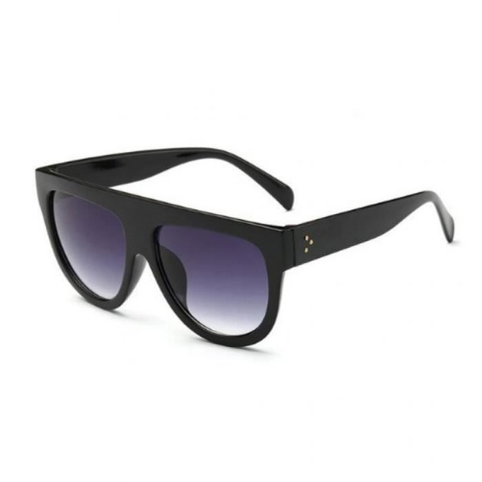 Grosse lunette monture noir Achat Vente lunettes de soleil Mixte Adulte Cdiscount