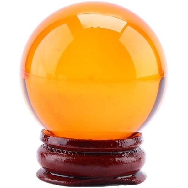 Qiilu Boule De Cristal Décorative Transparente Sphère De Boule De Guérison En Cristal Magique