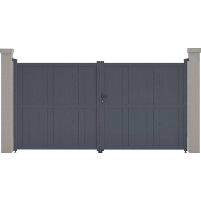 Portail aluminium Maurice - 349.5 x 180.9 cm - Gris