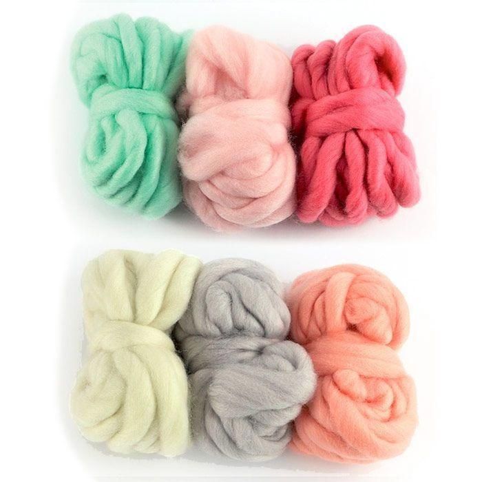 Lot De 5 Pelotes Laine Grosse Couleur Changeante Orange/violet, Pure Laine Portugal