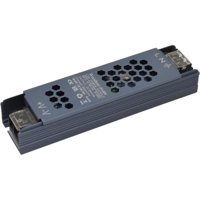 Transformateur LED Ultra-Mince 24V 300W - Alimentation Constante Tension 12.5A Pour Bandes LED