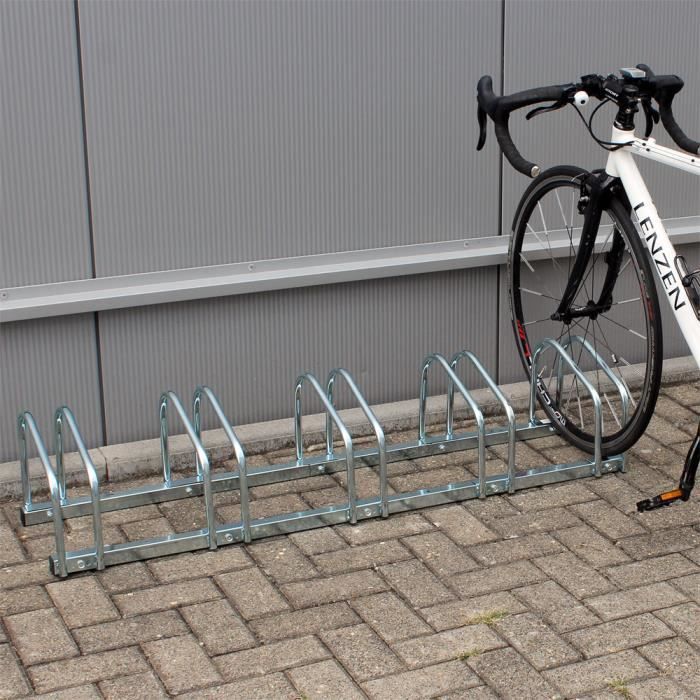 Râtelier au sol pour 5 vélos 158x400x24cm en métal galvanisé
