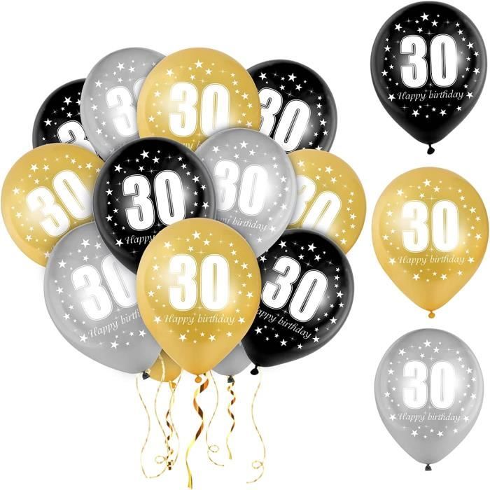 8 Ballons en latex anniversaire 30 ans 30 cm