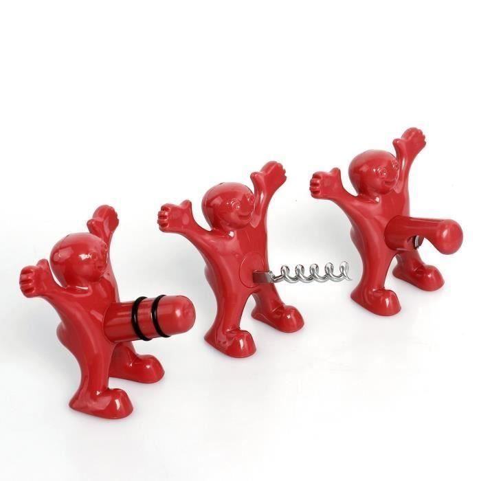 Tire Bouchon Cadeau Homme Femme Bière Ouvre Bouteille- Cadeau Noël Anniversaire Lifelf 3 Pack Décapsuleur de Vin Trois Mignons Hommes Rouges Tire-Bouchons Vin Bouchon Tire Bouchon Cadeau Homme Femme Bière Ouvre Bouteille- Cadeau Noël Anniversaire Lifelf 3 Pack Décapsuleur de Vin Trois Mignons Hommes Rouges Tire-Bouchons Vin Bouchon
