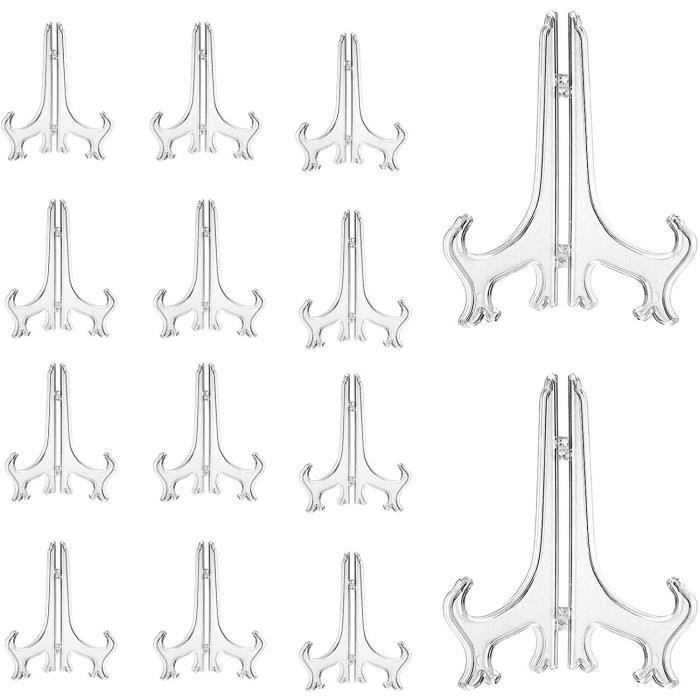 Lot 30 Chevalets Plastique Transparent 10x7,5 Cm – Supports Pliables Pour Assiettes, Photos, Cadres & Déco