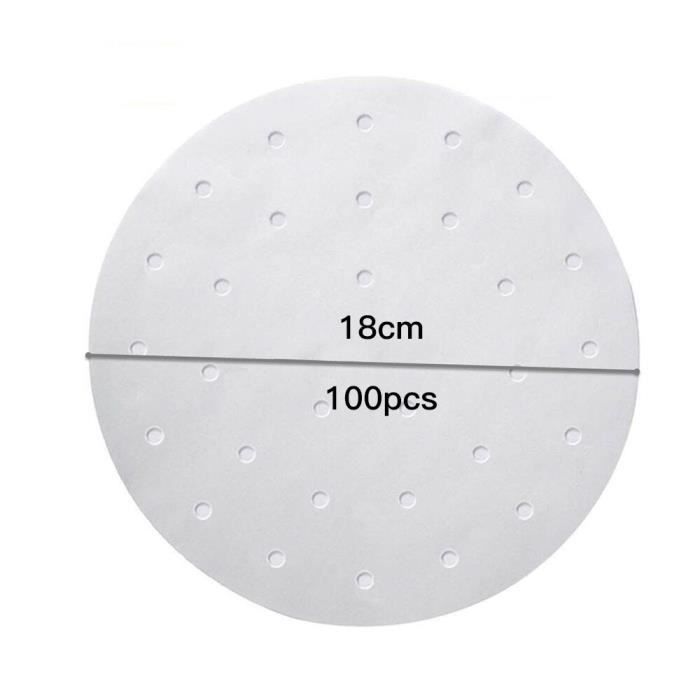 100 Feuilles Papier Cuisson Perforé Carré 23x23 Cm Kaki – Idéal Friteuse à Air, Vapeur Et Four !