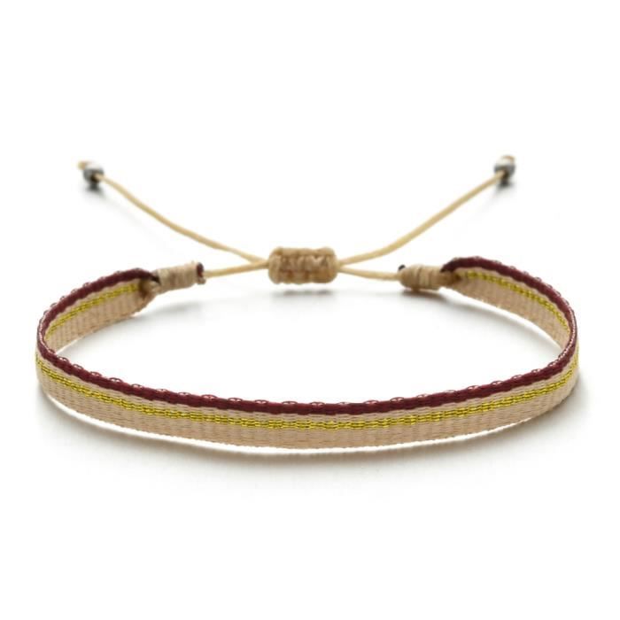Bracelet En Tissu Tressé Ethnique - Réglable Et Coloré Pour Hommes, Femmes, Enfants