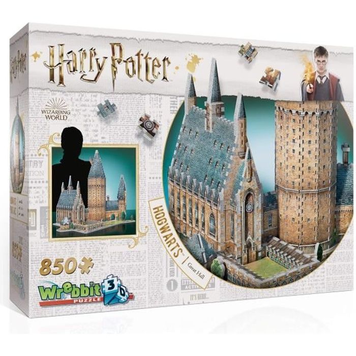 Puzzle 3D - Wrebbit 3D - Harry Potter - Poudlard Great Hall - 850 pièces - 50 x 38 x 47 cm