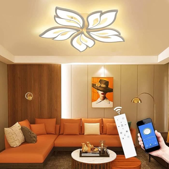 Lampe de Plafond LED Ronde ∅60CM, Plafonnier LED 50W Dimmable