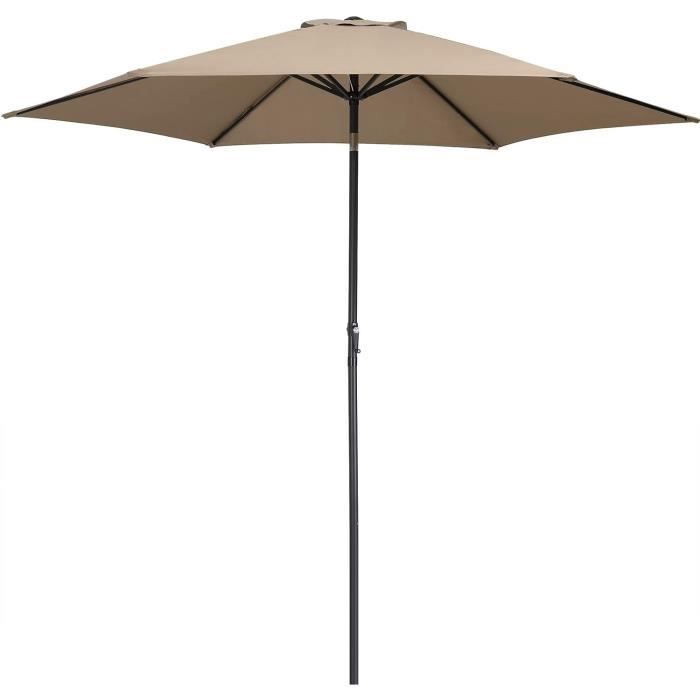 Parasol D'extérieur 3 Mètres De Diamètre - Aluminium Avec Manivelle, Protection UV50+, Couleur Beige - 4