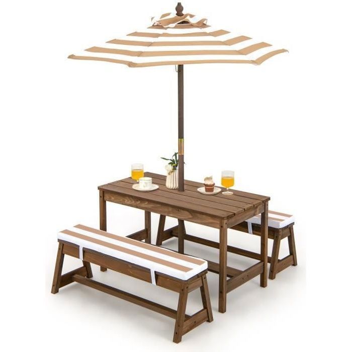 Salon de Jardin pour 4 Enfants COSTWAY 1 Table et
