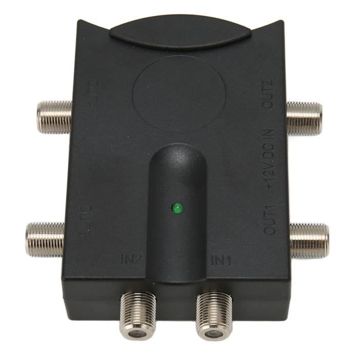 Amplificateur TNT Elap 341052 – 2 Entrées / 8 Sorties – Réglage Gain TV/FM – Pour Antenne Collective & Distribution
