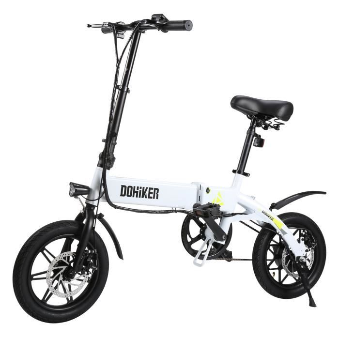 Vélo éLectrique Pliant Blanc DOHIKER YINYU14 - 250W - 14 Pouces Pneu -  25km/H - 7.5Ah - Cdiscount Sport