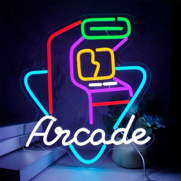 Panneau Néon Gaming Manette LED - Décoration Lumineuse Pour Salle De Jeu, Chambre Ado Et Ambiance Gaming (42,5x19cm)
