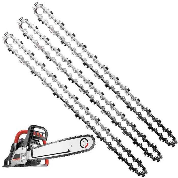 Lot De 4 Chaînes Pour Tronçonneuse - 52 Maillons, Pas 3/8 LP - Compatibles Makita, Einhell, Bosch, Karcher