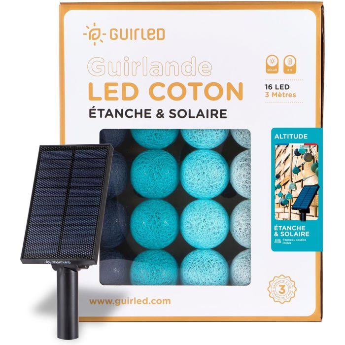 Altitude Guirlande extérieur Guirlande boule lumineuse étanche & solaire LED - Longueur:16 boules