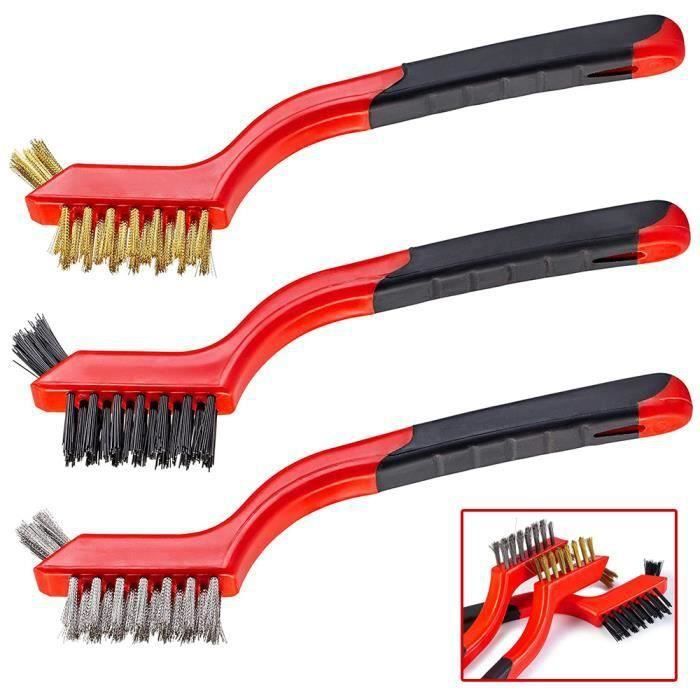 Kit De 4 Brosses à Fil Professionnelles - Nylon, Acier, Laiton Pour Tout Nettoyer !