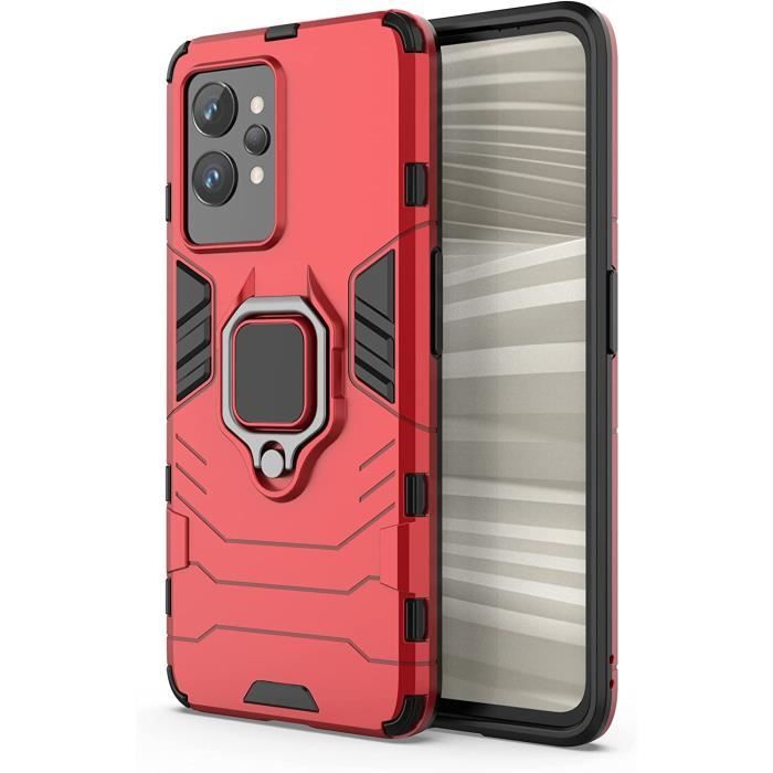 Custodia Per Realme GT Neo2 2 In 1 TPU + PC Antiurto Con Supporto Anello A 360° – Cover Blu Con Cavalletto Magnetico