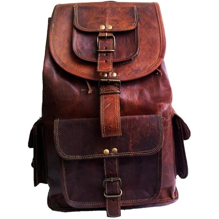 Jaald 53 Cm Sac A Dos D Epauleen Cuir Pour Ordinateur Impermeabe Rucksack Daypack Voyage Cabine Leather Backpack Laptop Rucksack Marron Marron Achat Vente Sac A Dos 2008484487988 Cdiscount