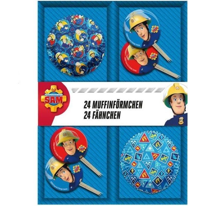 Sam Le Pompier Fireman Sam Decoration Muffin Set Moule Et Drapeaux A Muffins Cdiscount Maison
