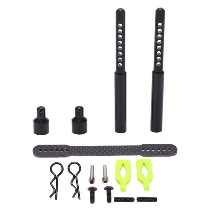 Amortisseur de voiture RC en alliage d'aluminium, pièces de mise à niveau durables pour CC01 CC02, accessoires de voiture télécommandés, longueur 82mm, ensemble de 2 pièces (Black