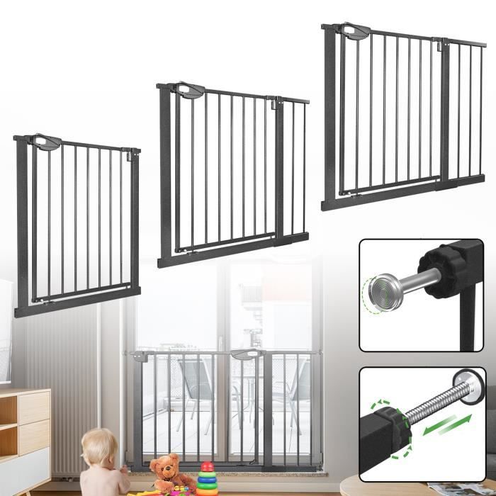 Meilleurs prix pour Barrière d'escalier de sécurité bébé sans perçage - LILIIN - Noir - 105-115cm
