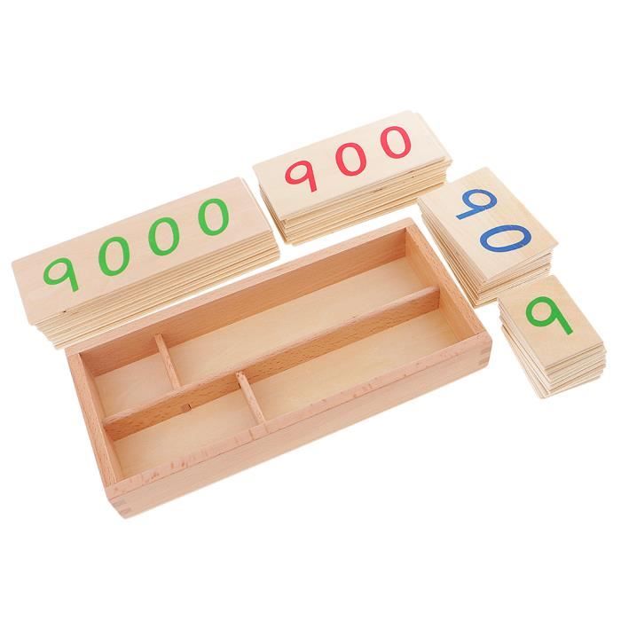 Montessori Matériel Mathématiques Enfants Jouet de Carte Chiffres 1-9000 