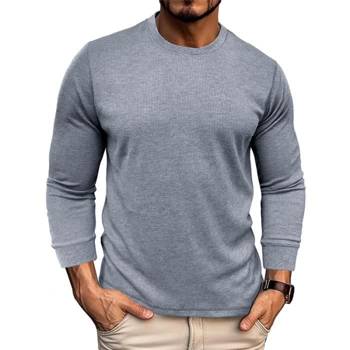 T shirt manche longue slim homme best sale