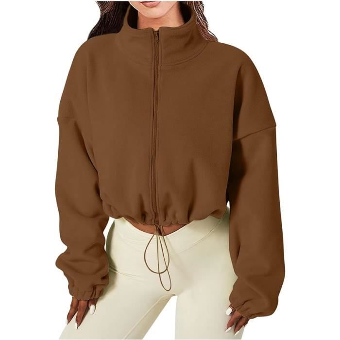 Veste Polaire Femme à Capuche - Sweat Zippé Oversize - Chaud, Doux, Parfait Automne/hiver - Taille M à 3XL - 9