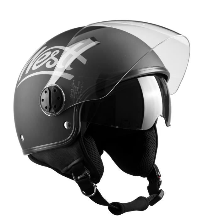 Casque Moto Jet Vintage en Mat pour Scooter Chopper · Casque de Moto
