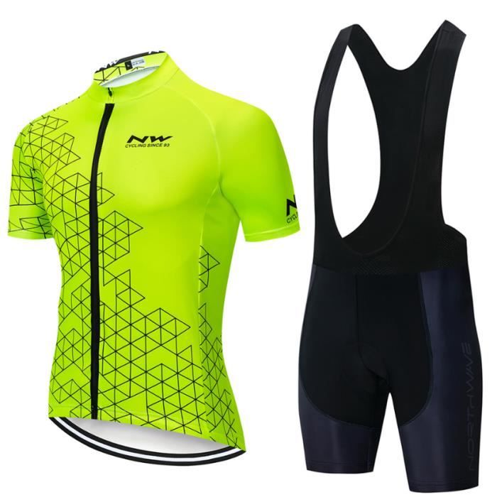 2019 Maillot De Nw Cyclisme Manches Courte Homme Cuissard A Bretelle Velo Gel Ensemble De Vtt Vetement Respirant Triathlon Prix Pas Cher Cdiscount