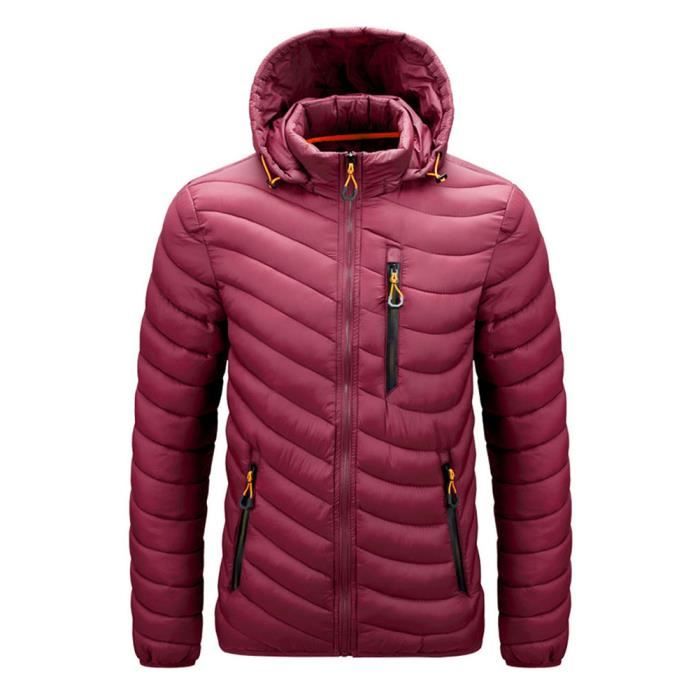 Hommes Ultral g re paissi Doudoune capuche amovible zipp e