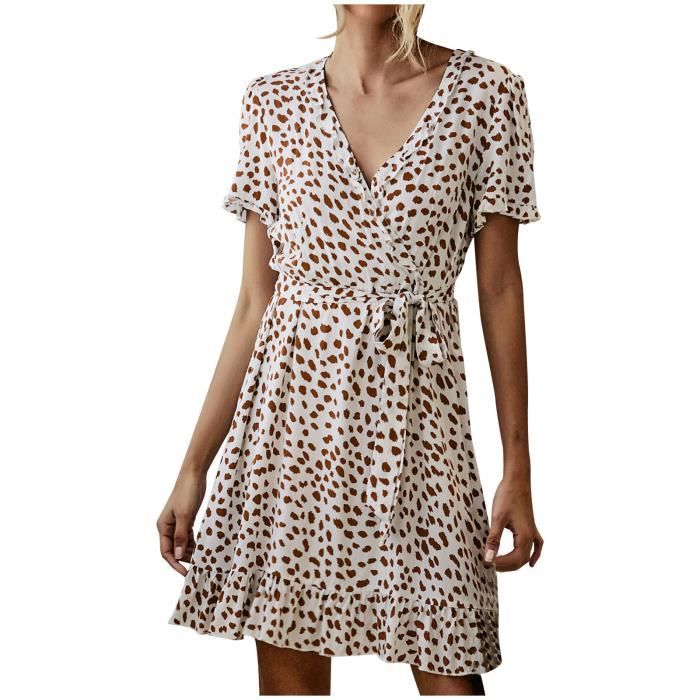 New Look Leopard Imprimé Animal Toucher Doux Col haut Midi robe de jour nuit Casual