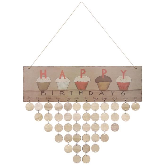 1pc Calendrier Suspendu En Bois Creatif Bricolage Plaque Memo Decor A La Maison Rappel D Anniversaire Pour Dinette Cuisine Achat Vente Dinette Cuisine Cdiscount