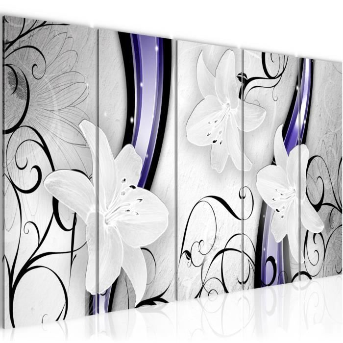 Runa Art Tableau Murale Salon Lis Fleurs Violet 4 Parties - 020145b Runa Art Tableau Murale Salon Lis Fleurs Violet 4 Parties - 020145b