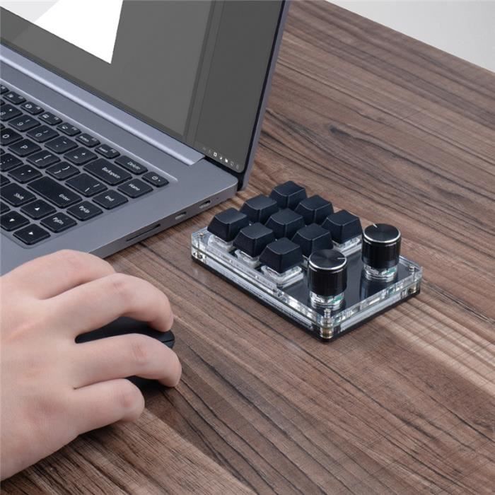 9 Keys Custom Keyboard Volume Knob Programming Gaming Keypad Black