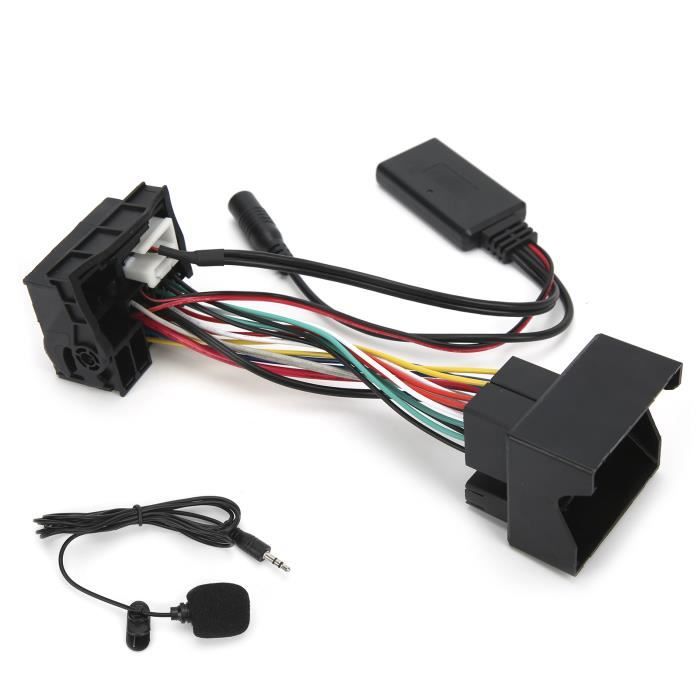 Qqmora Câble AUX Bluetooth, 12Pin Bluetooth AUX-in Adaptateur, Microphone Smartphone Mains Libres Appelant Le Kit De Câble O De Voiture Adapté Pour RCD210 RCD300 RCD310,Terminaux Et Faisceaux